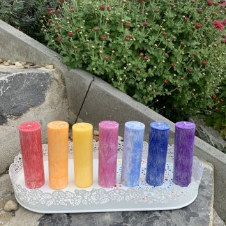 Sada čakerních svíček s růžovou