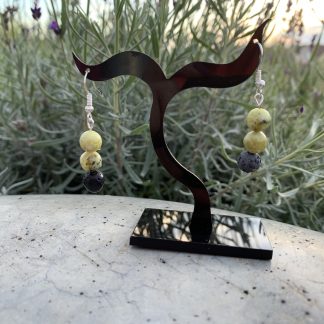 Náušnice "Zelený tyrkys a láva"