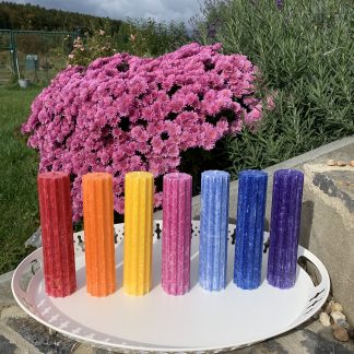 Sada čakerních svíček 12-ti cípá hvězda s růžovou