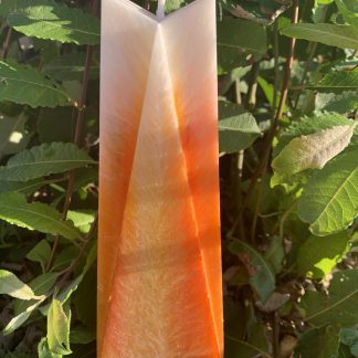 Intuitivní svíčka Triangl oranžová - bílá