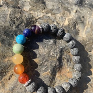 Čakerní náramek černý - láva