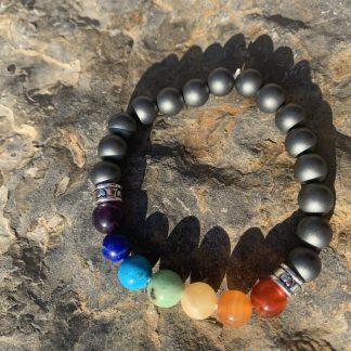 Čakerní náramek tmavě šedý - hematit