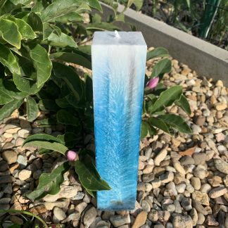 Intuitivní svíčka Hranol modrá - bílá