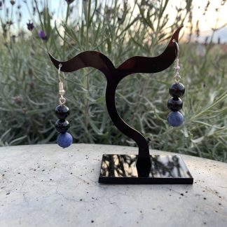 Náušnice "Onyx a matný sodalit"