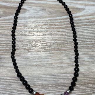 Minerální náhrdelník "Sedm čaker" unisex černá