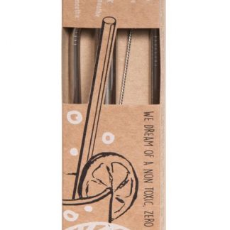 TIERRA VERDE Sada nerezových brček 3 typy (rovné, zahnuté, široké na smoothie) s kartáčkem (1 ks)