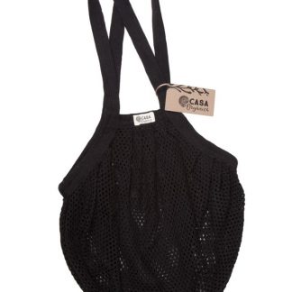 TIERRA VERDE Hustá a krásná – síťovka z biobavlny s dlouhým uchem – černá (1 ks)